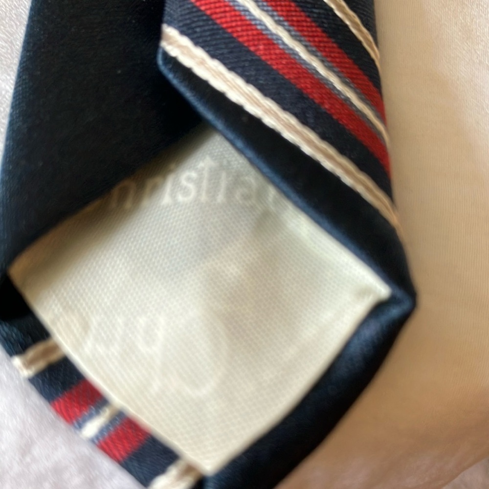 Christian Dior: Classic Navy Striped Tie- Made in USA - Picture 16 of 16